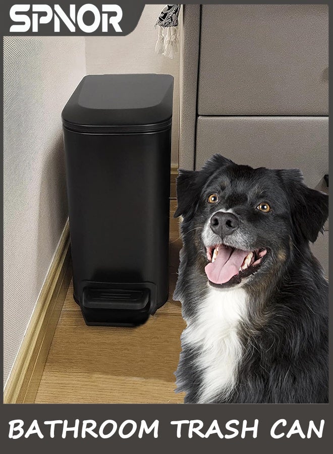 Spnor Small Bathroom Trash Can with Lid Soft Close, Step Pedal, 6 Liter / 1.6 Gallon Stainless Steel Garbage Can with Removable Inner Bucket, Anti-Fingerprint Finish - Image 5